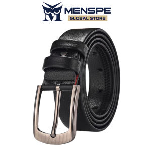 MENSPE Men Belts Leather Belt Second-layer Cowhide Leather Belt Simple Waist Belts 120cm Adjustable Length Belts for Men with Classic Buckle Vintage Jeans Belt