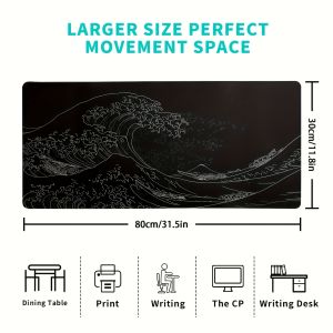 SHUNAICHI  1PC Large Mouse Pads For Desk Gaming Mouse Pad Mouse Pad with Stitched Edges and Non-Slip Rubber Base Extended Mouse Pad
