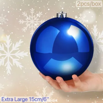 BIN LU 2pcs/Box 15cm/6 Over Sized Extra Large Christmas Balls Decoration Set Red Christmas Balls Big Size White Christmas Decoration For Home Christmas Tree accessories Christmas Balls Decoration Outdoor Christmas Tree Decorations Set