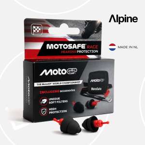 Alpine MotoSafe Race MotoGP Edition Motorcycle Earplugs | Bike Ear Plug For Riding Wind Noise