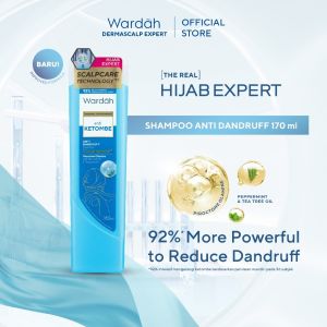 Wardah Shampoo Hijab Expert 170 ml Dermascalp Expert Wangi Tahan Lama Tidak Apek Anti Lepek dan Sehat Berkilau