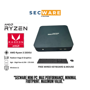 Secware Mini PC - (Low Gaming | Work | Study) Amd Ryzen 3 Radeon Vega 6 Graphics