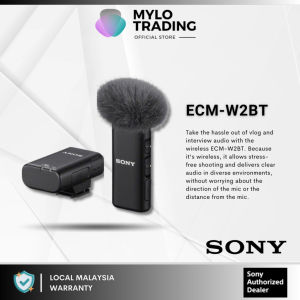 Sony ECM-W2BT Camera-Mount Digital Bluetooth Wireless Microphone System for vlogging For Sony ZV-1 & ZV-1f & A7III A7IV