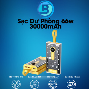 Sạc dự phòng nhanh PD 66W trong suốt DJR10 30000mAh Pin dự phòng 30.000mAh 66W DJR10 PIN SẠC DỰ PHÒNG SẠC NHANH 30000MAH 66W Sạc dự phòng 20000mah 66w hàng chính hãng giao nhanh