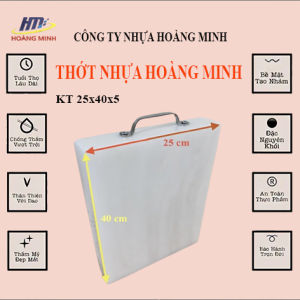 THỚT NHỰA THỚT GIA ĐÌNH 25cmX40cmX5cm HÀNG CAO CẤP PE NGUYÊN KHỐI hàng việt nam