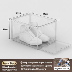 【Buy 5 get 1 pack of deodorant pills free】Magnetic Transparent Stackable Shoe Box Front and Side Open shoe box Sports shoe Display storage