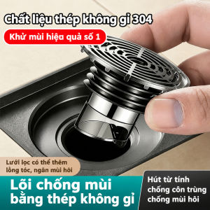 Lõi Lọc Khử Mùi Ga Thoát Sàn Phễu Thoát Sàn Chống Hôi Inox 304 - Lõi Trọng Lực Kép Ngăn Côn Trùng Chống Trào Ngược Kèm Lưới Lọc Tóc (32-66mm) - Phụ Kiện Lắp Đặt Không Cần Đục Gạch Dành Cho Phòng Tắm Nhà Vệ Sinh - Chất Lượng Cao Cấp Bền Bỉ