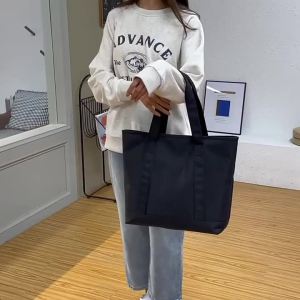 LJNylon Canvas Handbags Mens and Womens Neutral Trendy Korean Style Versatile Large Capacity Work One Shoulder Business Commuter Bag