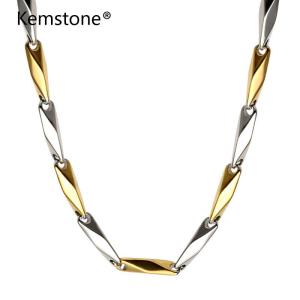 Kemstone Gold Silver Stainless Steel 4MM Stick Chain Necklace Simple Style Jewelry for Women Men
