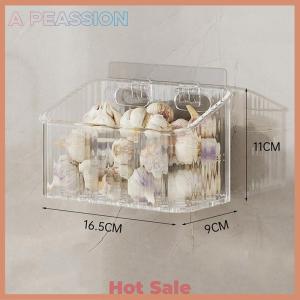 [A Peassion]💖[HOT SALE]🎈🎈 1pcs Kitchen Garlic Ginger And Onion Transparent Storage Basket Wall-Hanging Small Wall-Mounted Storage Box Storage Rack