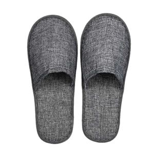 10 Pairs Disposable Hotel Slippers Closed Toe Non-Slip Travel Slipper for Home Hotel  Gray