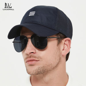 LouisWill Baseball Cap Men’s Summer Baseball Cap Outdoor Ultra-thin Sun Hat Half Mesh Splicing Breathable Baseball Cap Quick Dry Baseball Cap Fashion Sun Protection Hat Adjustable Hat Outdoor Sports Workout