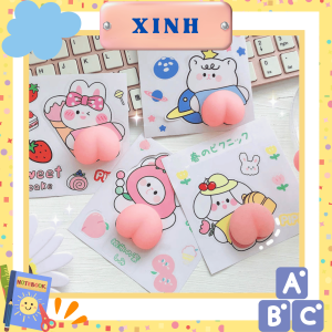 Set 2 Miếng Sticker hoạt hình có mông đào trang trí bình nước ốp lưng...