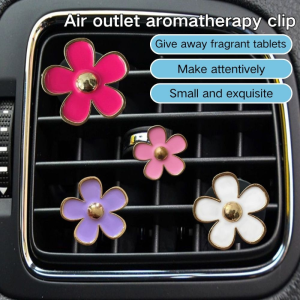 4Pcs/Set Cute Flower Car Air Freshener Air Outlet Clip Scent Flower Car Aircond Perfume Accessories