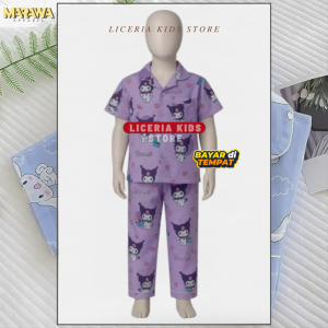 LICERIA - Stelan Baju Tidur anak Baju Piyama Anak Perempuan & Laki-laki Setelan Tidur Anak Usia 1-6 Tahun