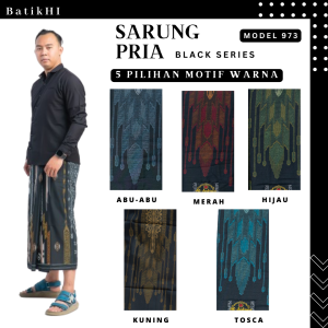 Sarung Batik Pria Black Series 973 Bahan Katun Premium