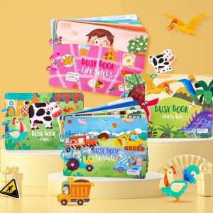 Baby Toddler Early Learning Books Busy Book Early Development Toys Dinosaur Traffic Farm Life Skills Kids Reuse Books [SG]