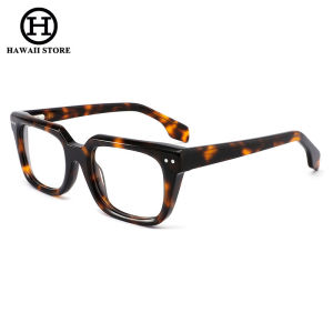 HAWAII Fashion Luxury Glasses Decoration Square Style Glasses Two Dots Rivets Eyewear Acetate Frame Ins Cool Popular Brand Design Eyewear