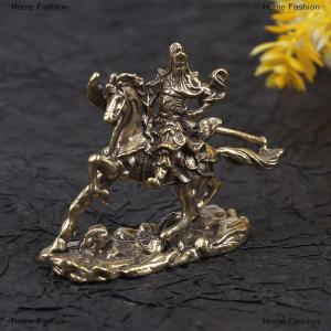 [COD] Home Fashion Brass God of Wealth Riding Horse Guan Gong Statue Home Decoration Accessories