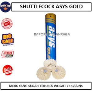 Kok Bulutangkis Asys Gold Badminton Weight 78 Grains Shuttlecock Sudah Teruji Made Indonesia Raket