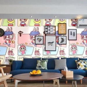 Wallpaper Dinding Motif Kuromi Diamond Panjang 8 Meter x Lebar 45Cm