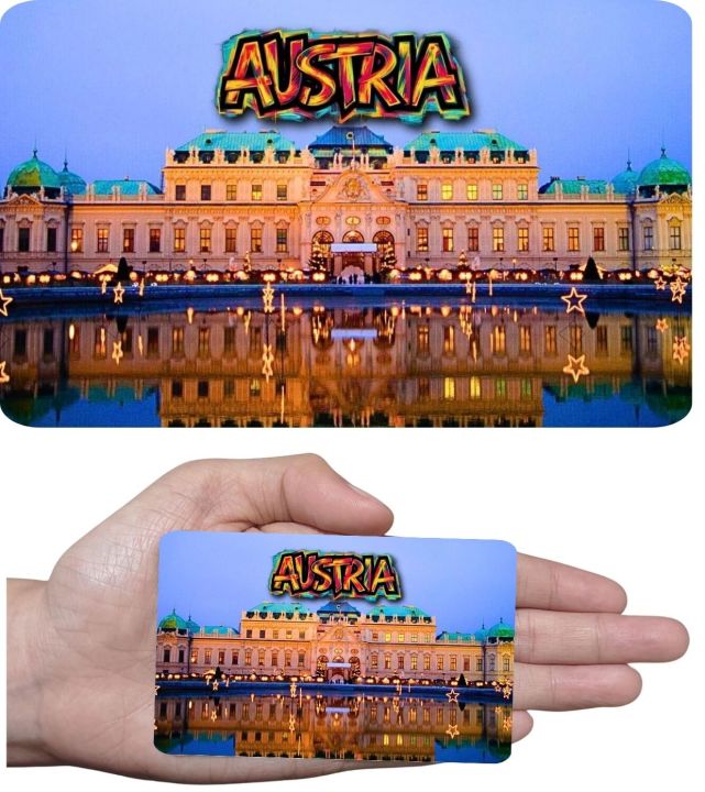 Souvenir Magnet Österreich Wien Geige - 14x14cm Acryl Kühlschrankmagnet