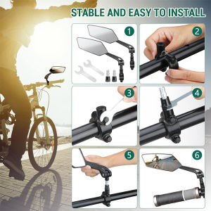 Rosy Recess Universal Bicycle Rear View Mirror for Mountain Bike and Electric Bike with Clear Adjustable Reflection