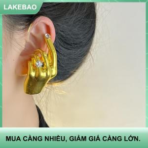 【LAKEBAO】 Tay hình thời trang Ear Cuff dangle Bông tai phụ nữ độc đáo tuyên bố thích hợp cho đêm ra