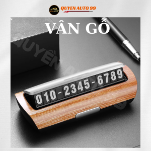 Bảng số điện thoại trên ô tô cao cấp YUMCHO gắn taplo để lại số ĐT khi đỗ xe vân gỗ đá sang trọng