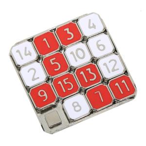 Classical 15 Tile Zinc Alloy Slide Puzzle Compact Travel Brain Exercise Game For All Ages