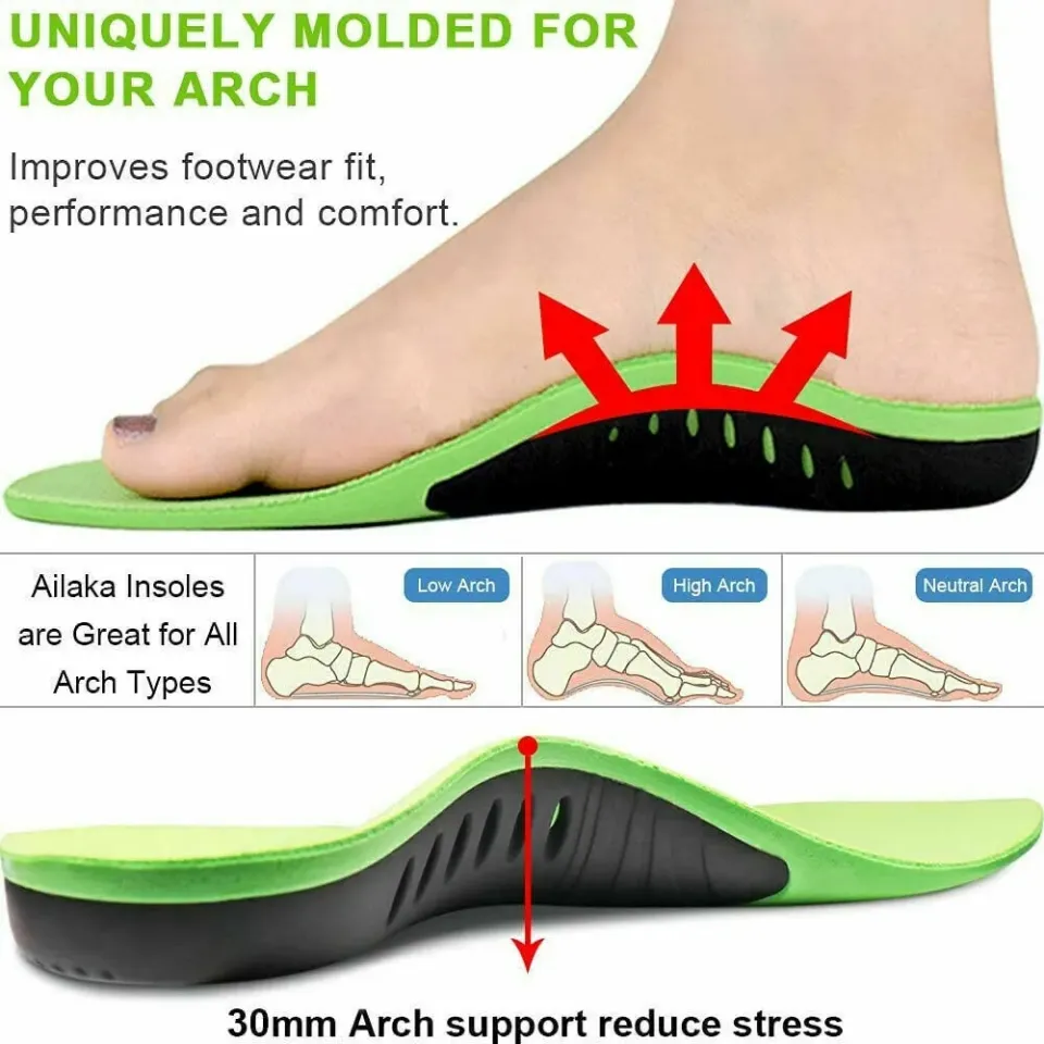 INEOO 1Pair Orthotic Insoles Arch Support Insoles Flat Feet Shock Absorb  Massage Cushion Shoes Insert X/O Type Leg Plantar Fasciitis Relieve Heel  Pain