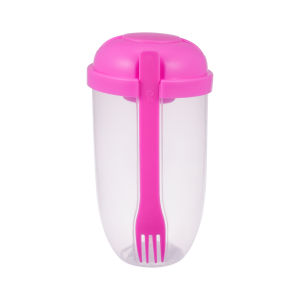 Portable Food Cup Container Transparent Large Capacity Leakproof Reusable With Spoon For Salad Yogurt Milk Meal Prep