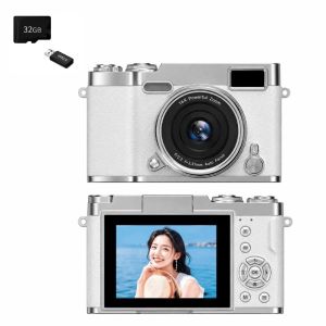 HOUCHU 16X Zoom CCD Digital Camera 1080P 2.4-inch Screen Flip Screen Camera Portable Autofocus Retro Camera Student