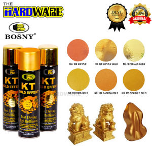 BOSNY KT Gold Effekt Spray Paint Kt Gold Effect Bosny Chrome Spray Paint(225g / 225ml)Made in Thailand/Spray Warna Emas