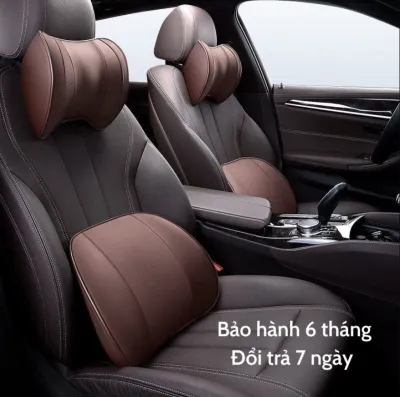 Bộ Gối Tựa Đầu Và Tựa Lưng Trên Ô Tô Thiết Kế Tinh Tế Sang Trọng Chất Liệu Da Cao Su Non Cao Cấp Đem Lại Sự Thoải Mái Chống Mỏi Lưng