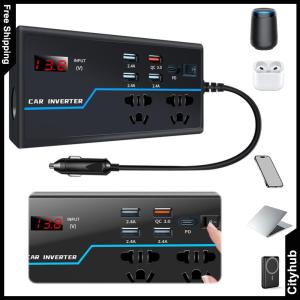 200W Car Power Inverter Fast Charger Converter Charger Socket Car Plug Adapter Outlet Converter for Car Appliances