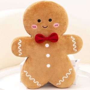 Kawaii Gingerbread Man Throw Plush Toys Fun Soft Doll Animals Pillow High Quality Christmas Birthday Gifts Decor