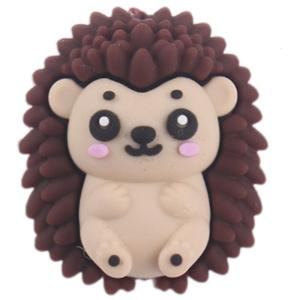 Hedgehog Shaped Beads 28x25mm Silicone Chewing Beads Baby Chew Toy Beads Teething Beads for Dummy Soother Clip Keychain