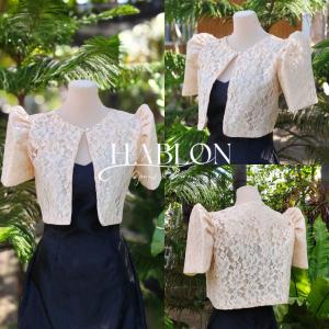 HABLON Modern Filipiniana Bolero Attire for women Graduation Oath Taking Summit Wear Wedding Comfort Fabric Formal Elegance Traditional Formal Womenswear Fit Lace Top