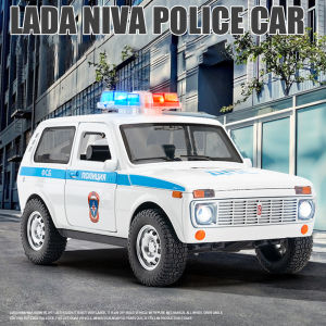 1:18 Scale Lada Niva Police Alloy Car Model Diecast Car Sound Light Car Lovers Collection Kids Birthday Gift Metal Boys Toys