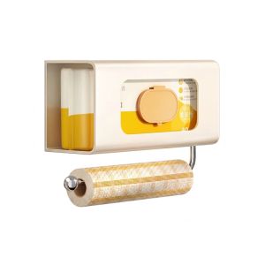 KAWAII BOX Large Opening Wall Mounted Paper Towel Holder Strong Load Bearing Easy Access Paper Towel Dispenser Durable Waterproof Hanging Paper Towel Stand Kitchen
