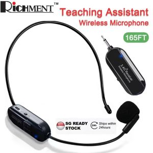 【✅SG SELLER RICHMENT✅】3 In 1 & 2 In 1 2.4G UHF Dual Wireless Microphones Wireless Headset Handheld Head-Wear Microphone 160 ft(50M) Range for Voice Amplifier Stage Speakers Teacher Tour Guides Fitness Instructor Wireless Microphone System for 2People