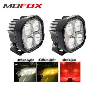 MOFOX B Motorcycle Mini Driving Light Strobe Hi/Lo Red Blue Angel Eyes Auxiliary Light