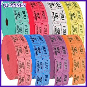 QUANSEN ตั๋วจับฉลากสีสันสดใสแบบม้วนคู่ตั๋วเข้าชมเกมตั๋วสำหรับกิจกรรมงานเทศกาลรางวัลในชั้นเรียน1000ชิ้น