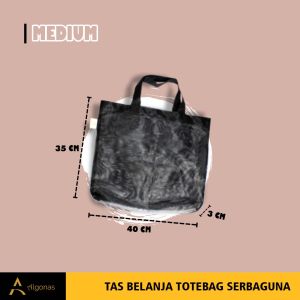 Tas Belanja Totebag Jaring Rapat Hitam Multifungsi
