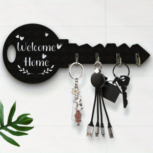Wooden Large Key Shape Holder - Key Holder Wall - Shelf & Multi-Purpose Hook Space Saving Orangzier