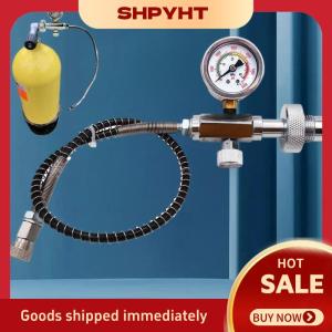 SHPYHT✨ 1Pcs Air Diving DIN G5 8 Connect Fill Station Filling Charging Adaptor Valve HPA 6000psi 400bar Stainless Steel With 50cm Hose