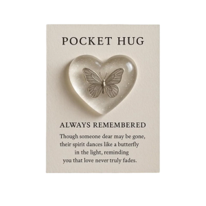 Pocket Hug Tokens Heart Pocket Hug with Greeting Cards Distance Social Celebration of Life Gift Keepsakes for Colleague