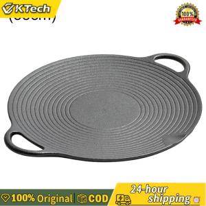 【Free Shipping】 11.8/13.8/14.6 Inch BBQ Griddle with Handles Iron Round Griddle Non Stick Baking Tray for Indoor Or Outdoor Grilling