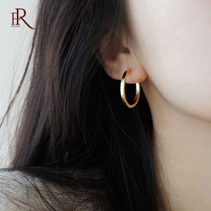 Frascati New French Simple Glossy Metal Hoop Earrings Korean Fashion Jewelry For Woman Girls Party High Sense Accessories Gift